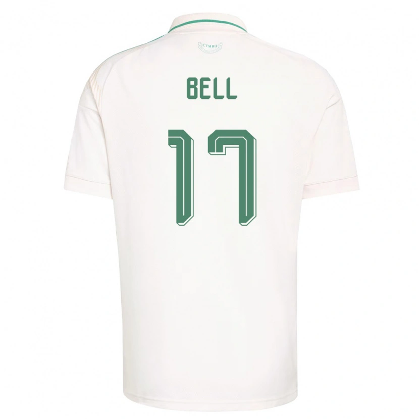 Danxen Mujer Camiseta Gales Zac Bell #17 Blanco Marrón Verde 2ª Equipación 26-28 La Camisa México
