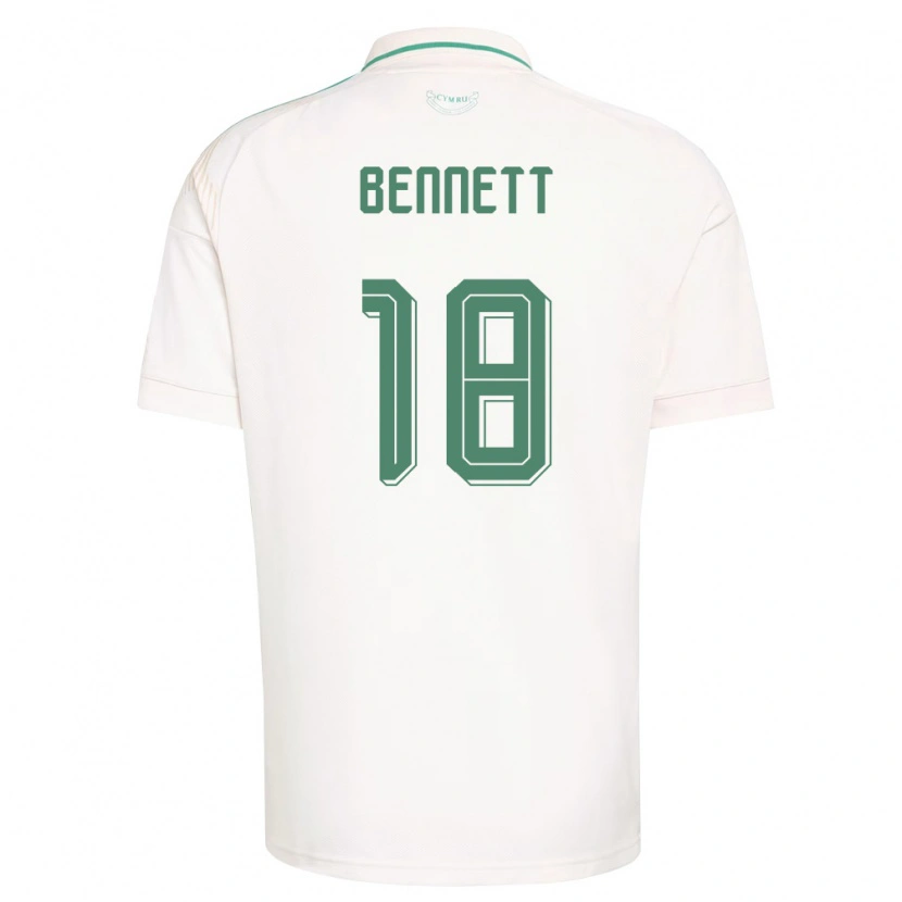 Danxen Mujer Camiseta Gales Murphy Bennett #18 Blanco Marrón Verde 2ª Equipación 26-28 La Camisa México