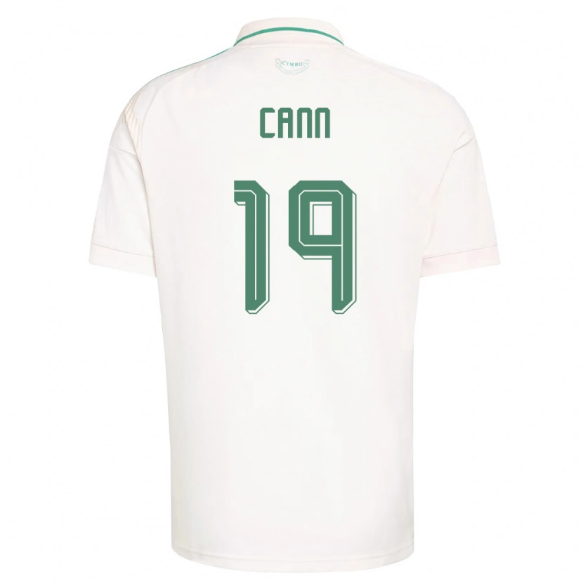 Danxen Mujer Camiseta Gales Ethan Cann #19 Blanco Marrón Verde 2ª Equipación 26-28 La Camisa México