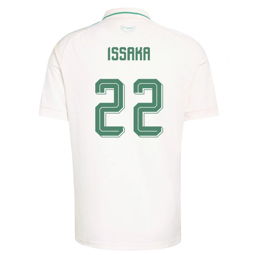 Danxen Mujer Camiseta Gales Freddie Issaka #22 Blanco Marrón Verde 2ª Equipación 26-28 La Camisa México