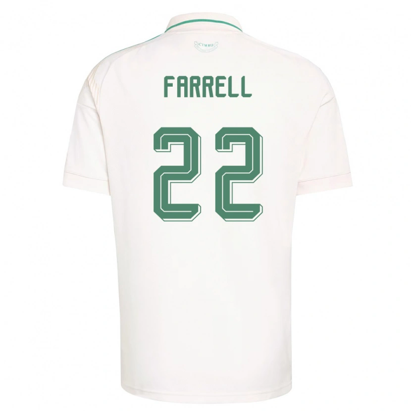 Danxen Mujer Camiseta Gales Joshua Farrell #22 Blanco Marrón Verde 2ª Equipación 26-28 La Camisa México