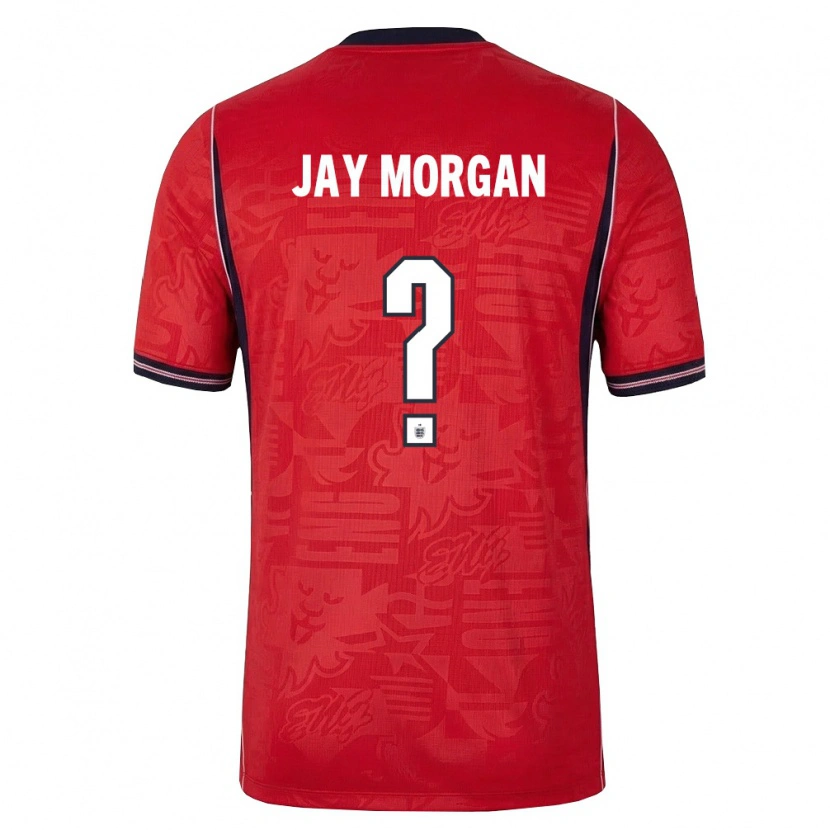 Danxen Mujer Camiseta Inglaterra Jimmy-Jay Morgan #0 Rojo Marino Blanco 2ª Equipación 26-28 La Camisa México