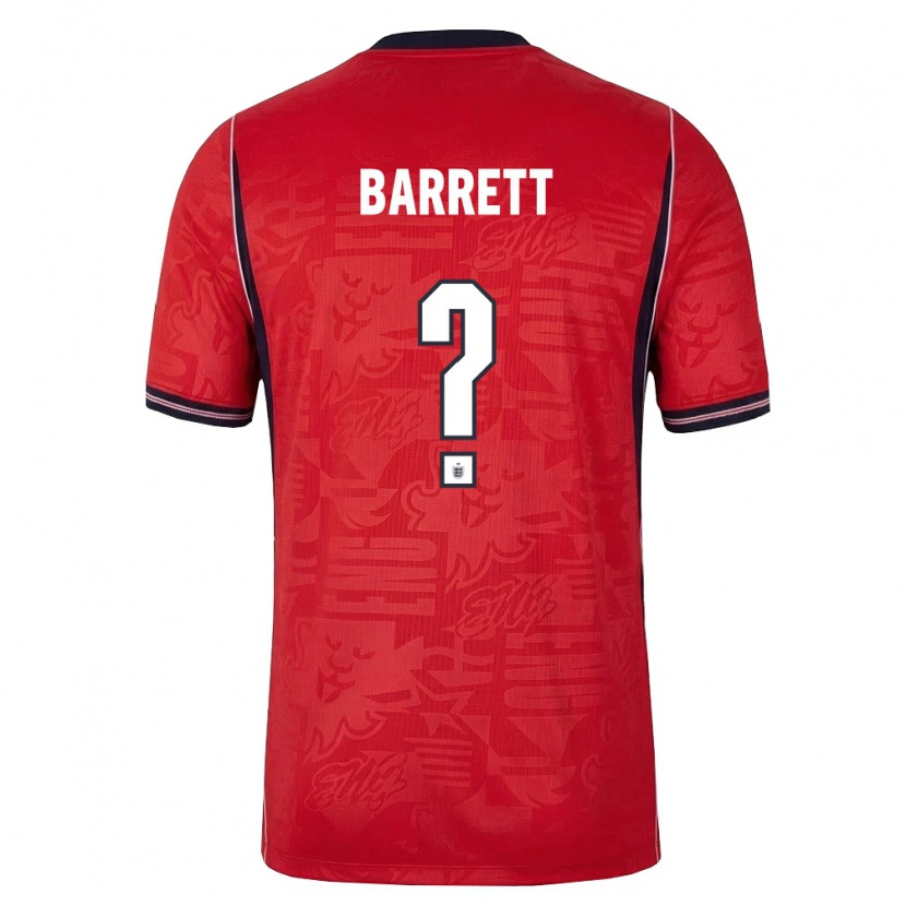 Danxen Mujer Camiseta Inglaterra Marlow Barrett #0 Rojo Marino Blanco 2ª Equipación 26-28 La Camisa México