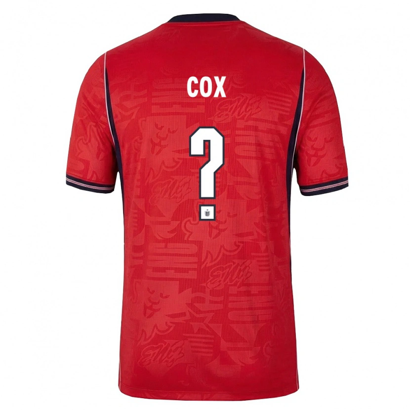 Danxen Mujer Camiseta Inglaterra Matthew Cox #0 Rojo Marino Blanco 2ª Equipación 26-28 La Camisa México