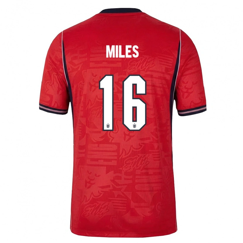 Danxen Mujer Camiseta Inglaterra Harrison Miles #16 Rojo Marino Blanco 2ª Equipación 26-28 La Camisa México