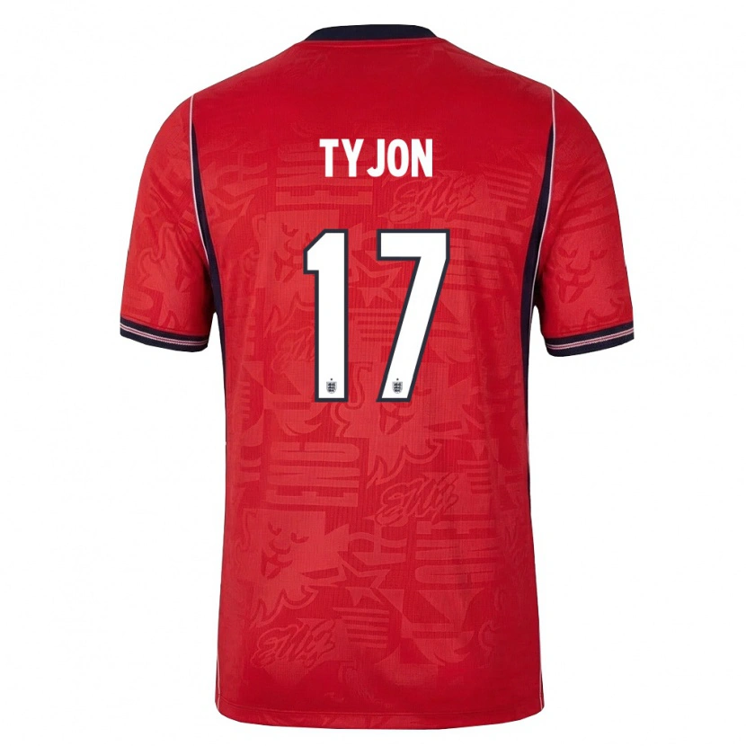 Danxen Mujer Camiseta Inglaterra Igor Tyjon #17 Rojo Marino Blanco 2ª Equipación 26-28 La Camisa México