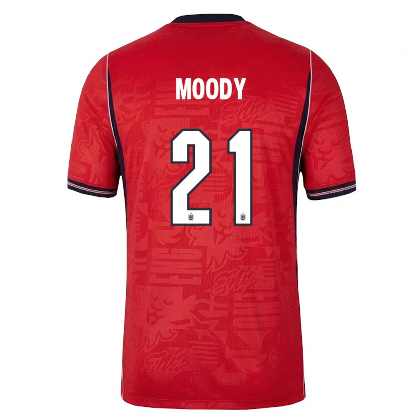 Danxen Mujer Camiseta Inglaterra Dylan Moody #21 Rojo Marino Blanco 2ª Equipación 26-28 La Camisa México