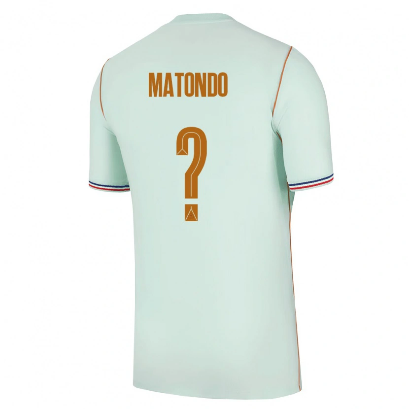 Danxen Mujer Camiseta Francia Rudy Matondo #0 Verde Oro 2ª Equipación 26-28 La Camisa México