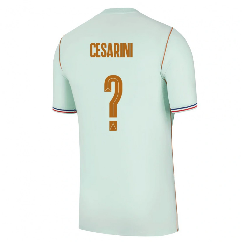 Danxen Mujer Camiseta Francia Gaëtan Cesarini #0 Verde Oro 2ª Equipación 26-28 La Camisa México