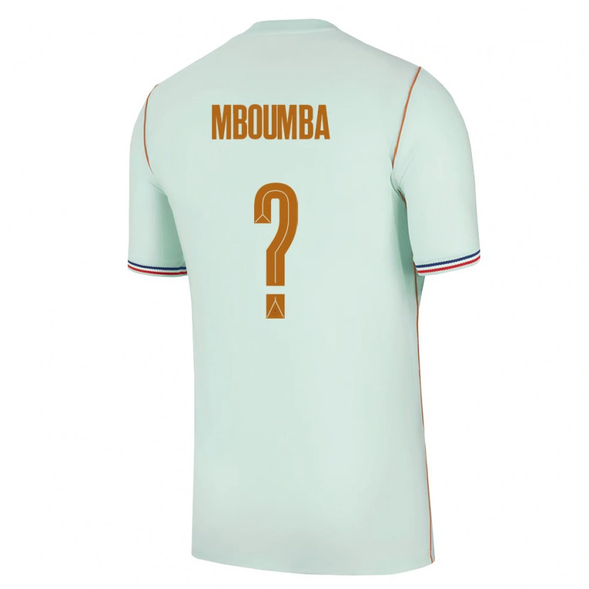 Danxen Mujer Camiseta Francia Nathan Mboumba #0 Verde Oro 2ª Equipación 26-28 La Camisa México