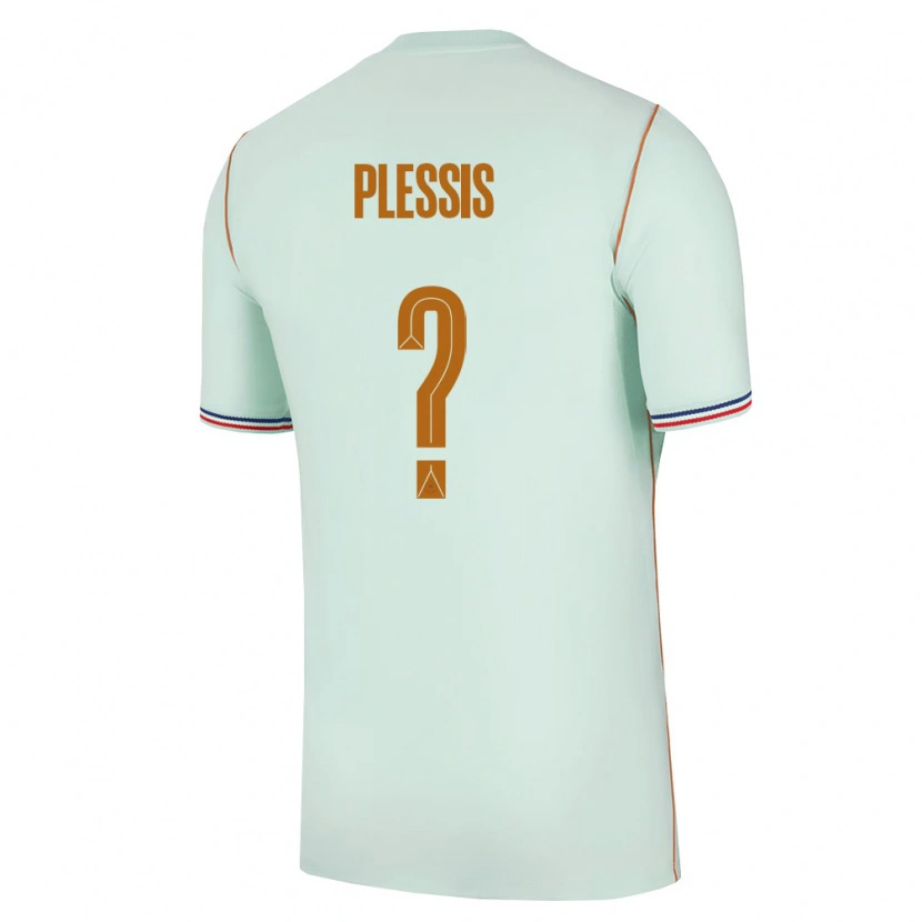 Danxen Mujer Camiseta Francia Mathys Plessis #0 Verde Oro 2ª Equipación 26-28 La Camisa México