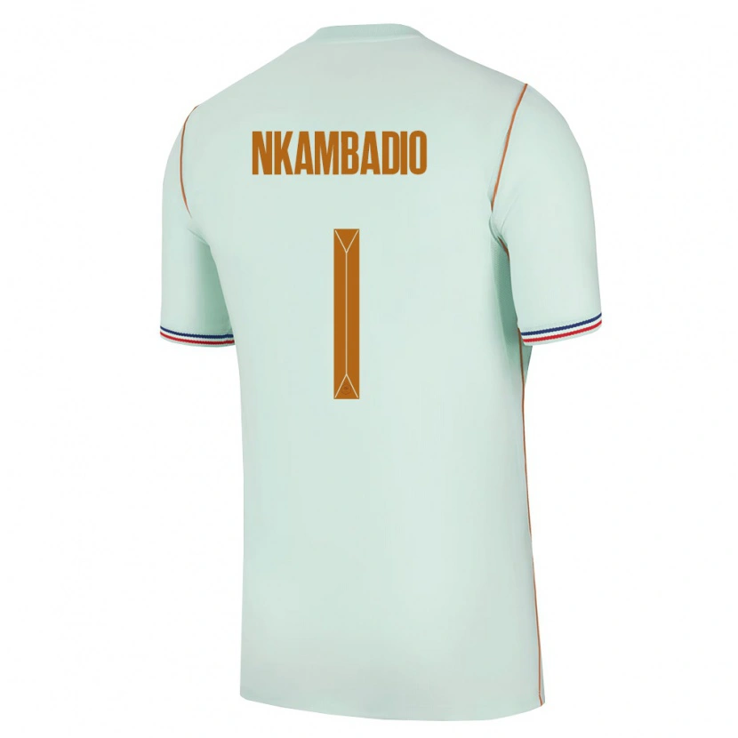 Danxen Mujer Camiseta Francia Obed Nkambadio #1 Verde Oro 2ª Equipación 26-28 La Camisa México