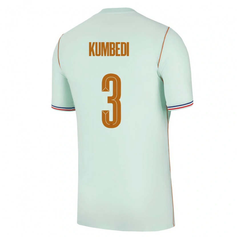 Danxen Mujer Camiseta Francia Saël Kumbedi #3 Verde Oro 2ª Equipación 26-28 La Camisa México