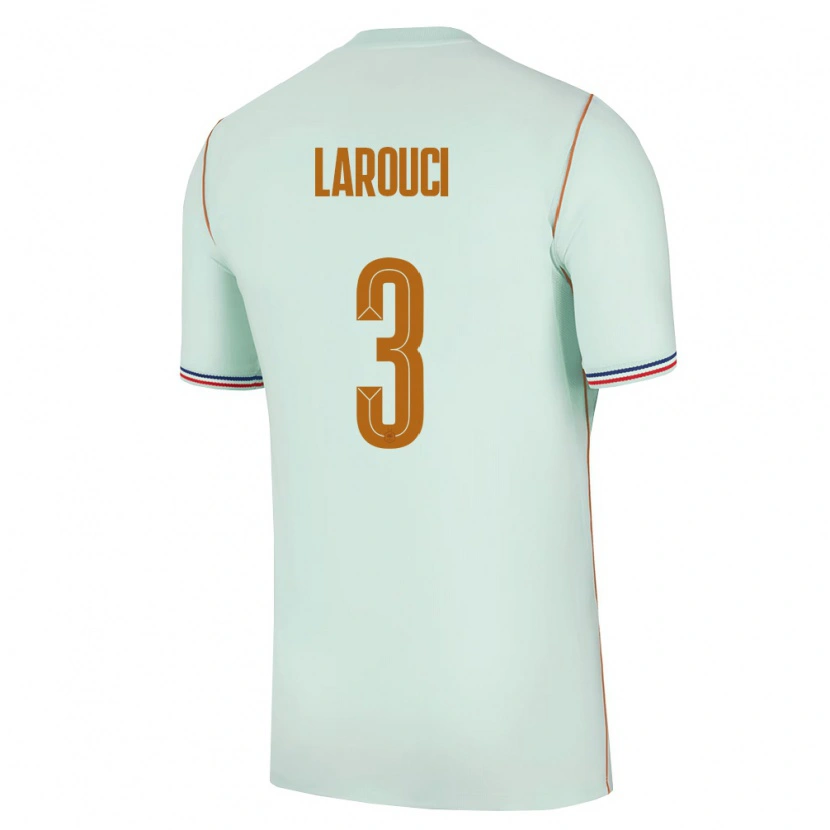 Danxen Mujer Camiseta Francia Yasser Larouci #3 Verde Oro 2ª Equipación 26-28 La Camisa México