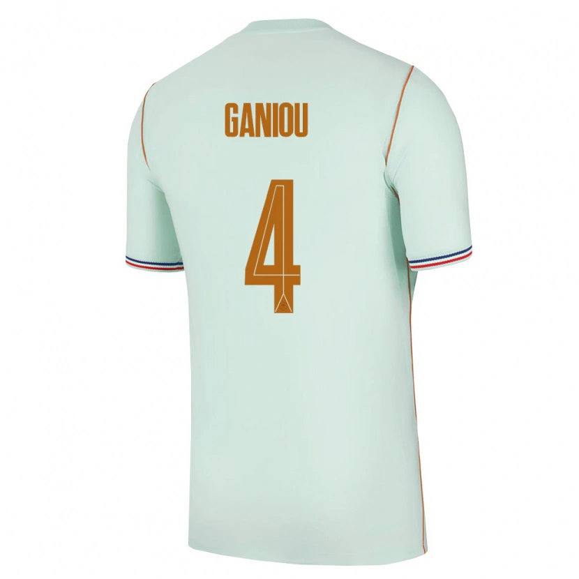 Danxen Mujer Camiseta Francia Ismaëlo Ganiou #4 Verde Oro 2ª Equipación 26-28 La Camisa México