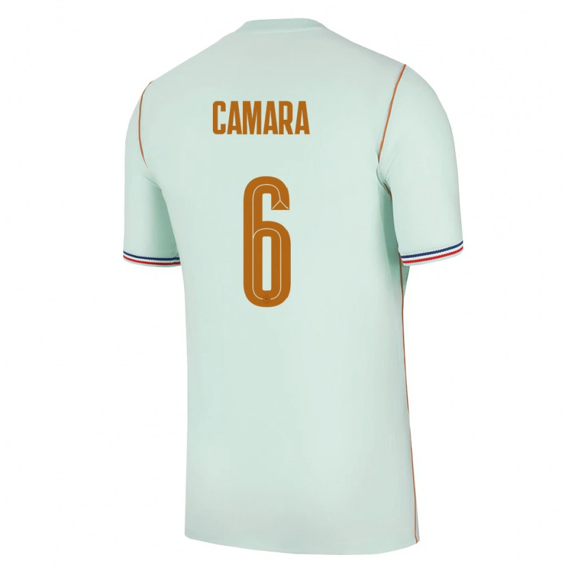 Danxen Mujer Camiseta Francia Abdoulaye Camara #6 Verde Oro 2ª Equipación 26-28 La Camisa México