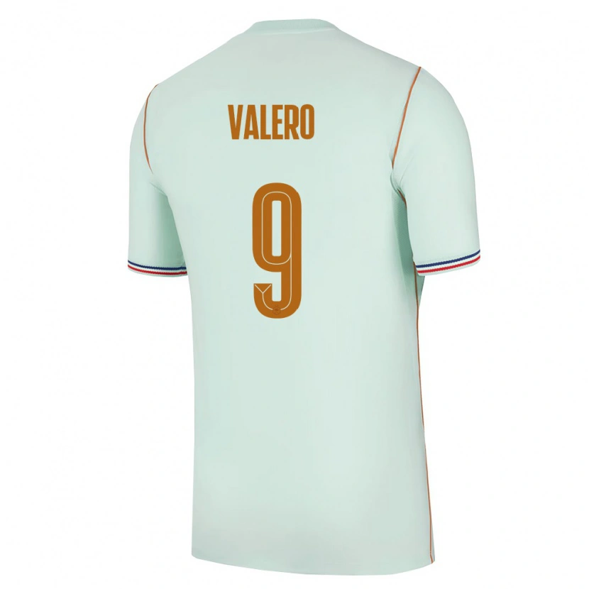 Danxen Mujer Camiseta Francia Antoine Valero #9 Verde Oro 2ª Equipación 26-28 La Camisa México