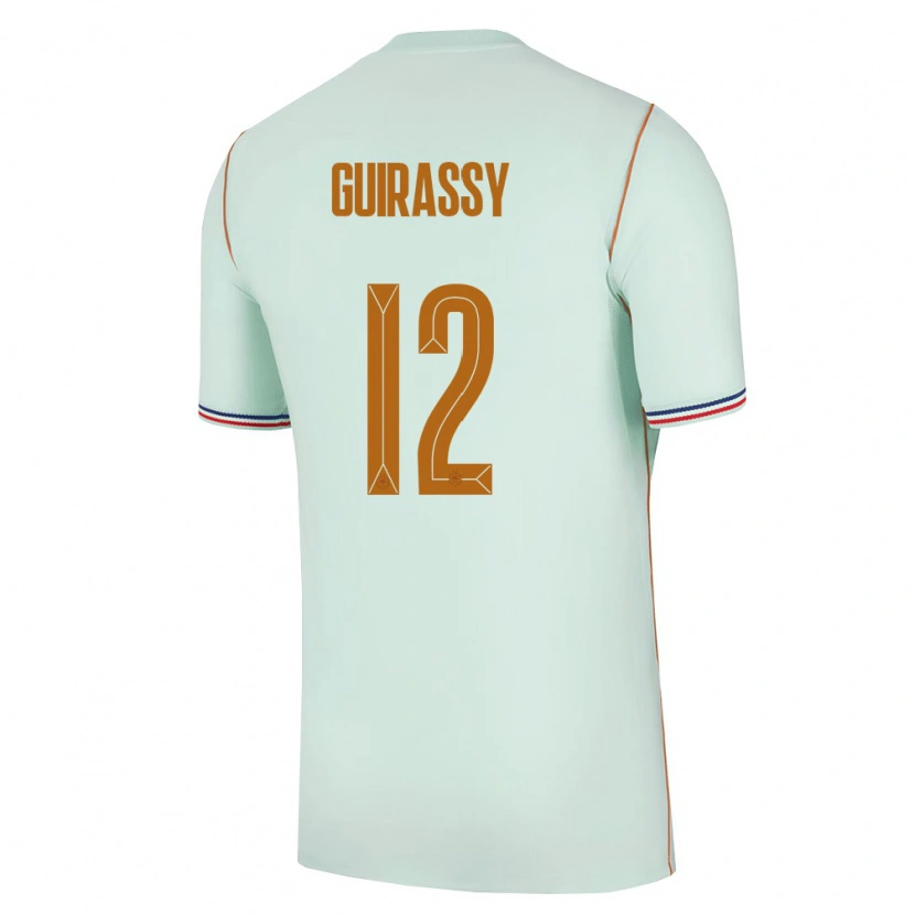 Danxen Mujer Camiseta Francia Herba Guirassy #12 Verde Oro 2ª Equipación 26-28 La Camisa México