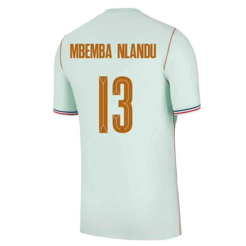 Danxen Mujer Camiseta Francia Emmanuel Mbemba #13 Verde Oro 2ª Equipación 26-28 La Camisa México