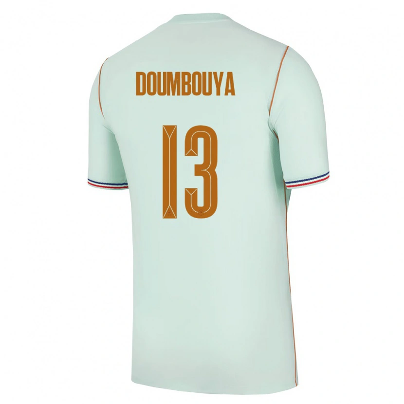 Danxen Mujer Camiseta Francia Amidou Doumbouya #13 Verde Oro 2ª Equipación 26-28 La Camisa México