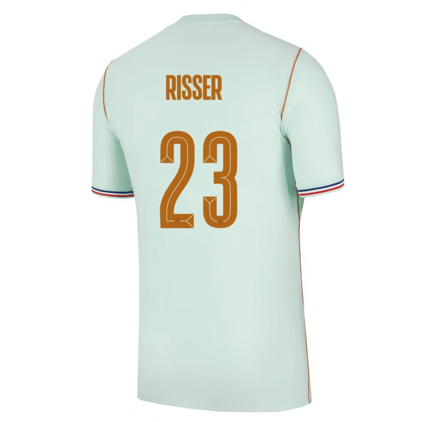Danxen Mujer Camiseta Francia Robin Risser #23 Verde Oro 2ª Equipación 26-28 La Camisa México