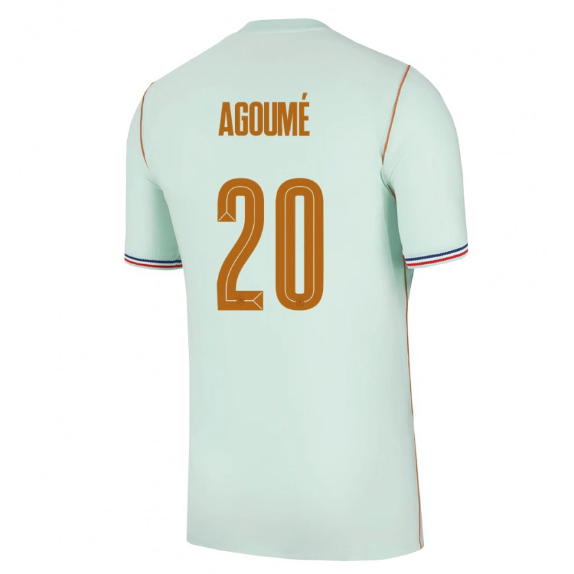 Danxen Mujer Camiseta Francia Lucien Agoumé #20 Verde Oro 2ª Equipación 26-28 La Camisa México