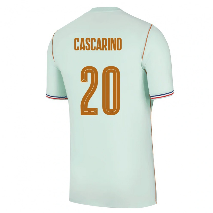 Danxen Mujer Camiseta Francia Delphine Cascarino #20 Verde Oro 2ª Equipación 26-28 La Camisa México