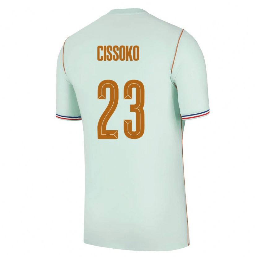 Danxen Mujer Camiseta Francia Hawa Cissoko #23 Verde Oro 2ª Equipación 26-28 La Camisa México