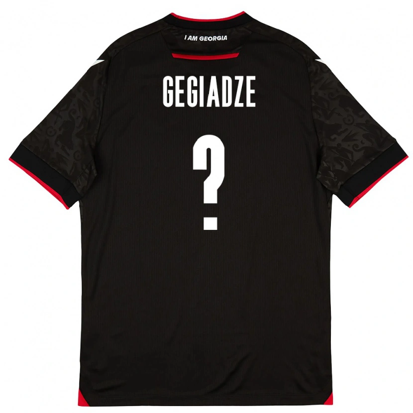 Danxen Mujer Camiseta Georgia Saba Gegiadze #0 Negro Blanco Rojo 2ª Equipación 26-28 La Camisa México