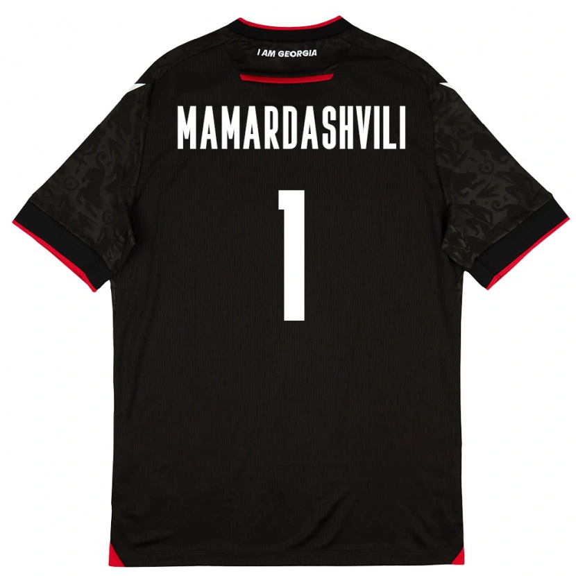Danxen Mujer Camiseta Georgia Giorgi Mamardashvili #1 Negro Blanco Rojo 2ª Equipación 26-28 La Camisa México