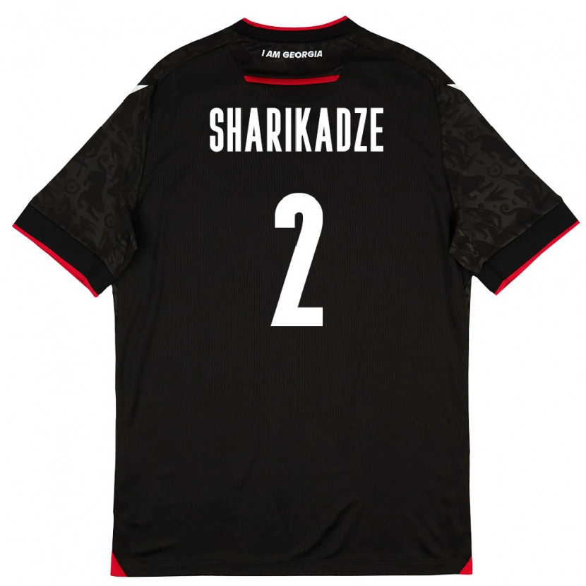 Danxen Mujer Camiseta Georgia Luka Sharikadze #2 Negro Blanco Rojo 2ª Equipación 26-28 La Camisa México