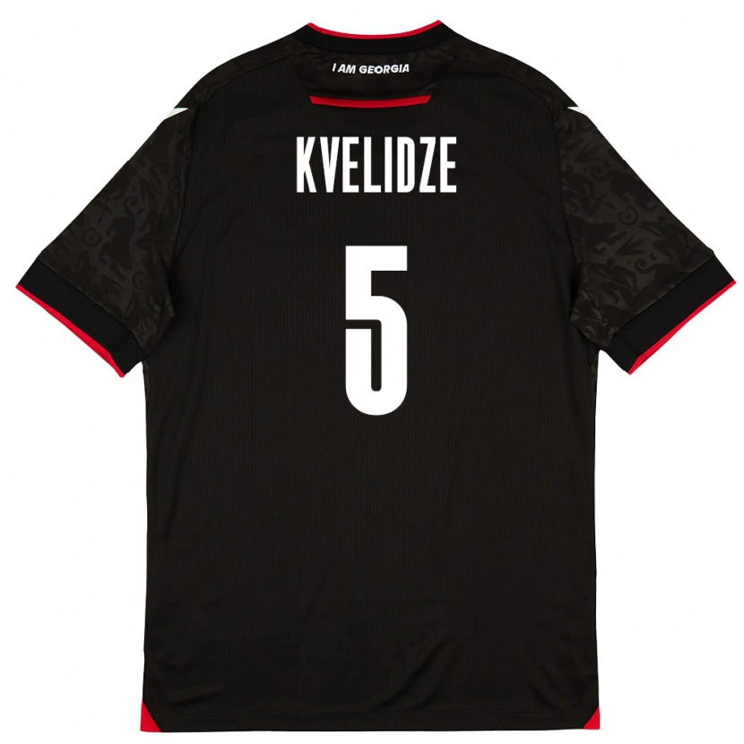 Danxen Mujer Camiseta Georgia Tamar Kvelidze #5 Negro Blanco Rojo 2ª Equipación 26-28 La Camisa México