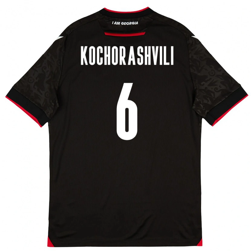 Danxen Mujer Camiseta Georgia Giorgi Kochorashvili #6 Negro Blanco Rojo 2ª Equipación 26-28 La Camisa México