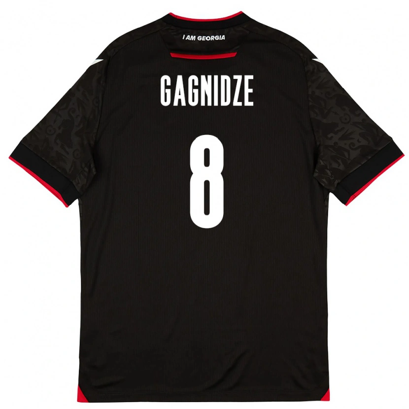 Danxen Mujer Camiseta Georgia Luka Gagnidze #8 Negro Blanco Rojo 2ª Equipación 26-28 La Camisa México