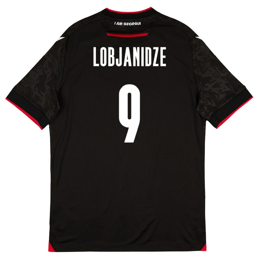 Danxen Mujer Camiseta Georgia Saba Lobjanidze #9 Negro Blanco Rojo 2ª Equipación 26-28 La Camisa México