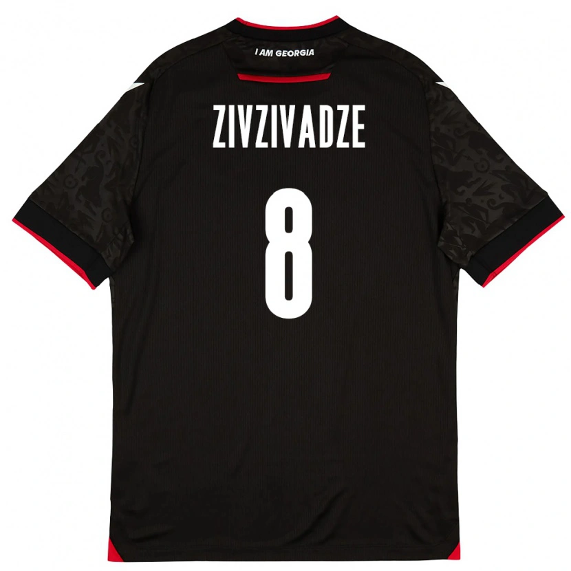 Danxen Mujer Camiseta Georgia Budu Zivzivadze #8 Negro Blanco Rojo 2ª Equipación 26-28 La Camisa México