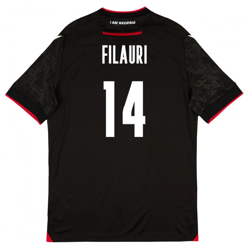 Danxen Mujer Camiseta Georgia Tornike Filauri #14 Negro Blanco Rojo 2ª Equipación 26-28 La Camisa México