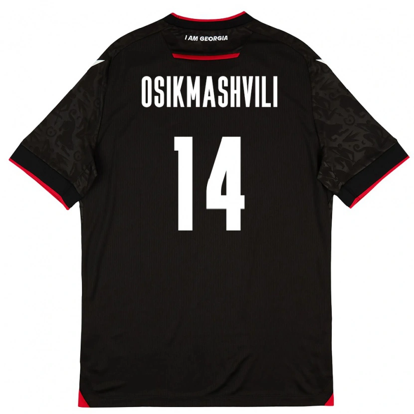 Danxen Mujer Camiseta Georgia Levan Osikmashvili #14 Negro Blanco Rojo 2ª Equipación 26-28 La Camisa México