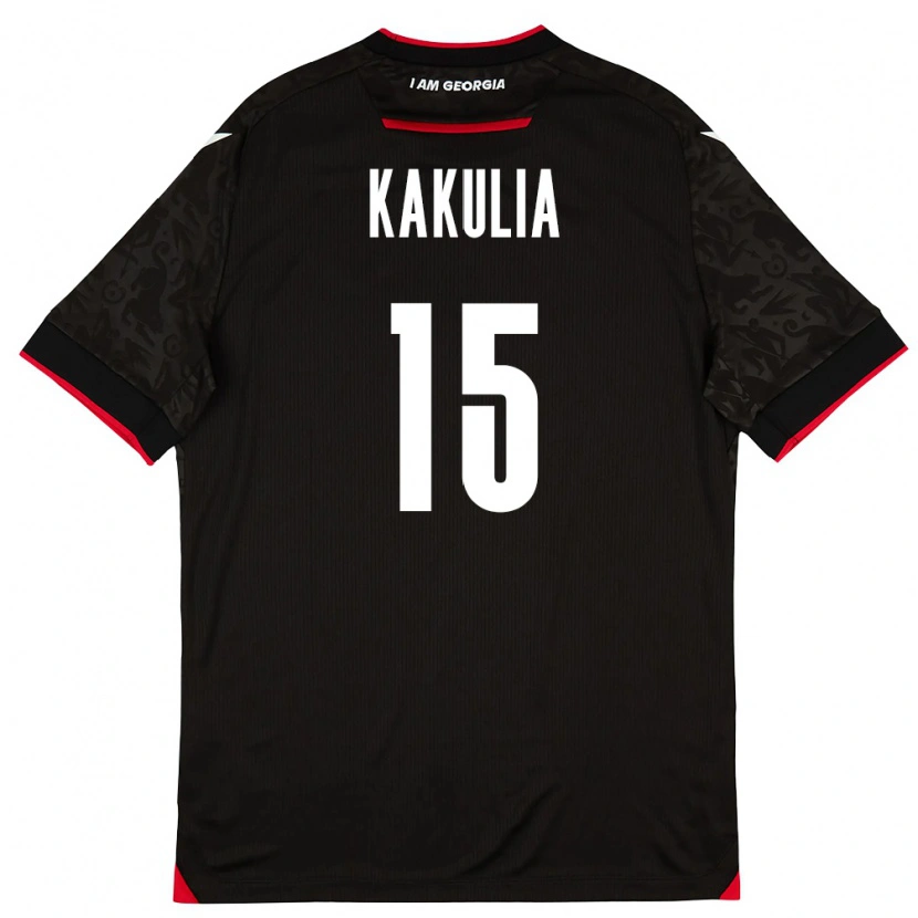 Danxen Mujer Camiseta Georgia Giorgi Kakulia #15 Negro Blanco Rojo 2ª Equipación 26-28 La Camisa México