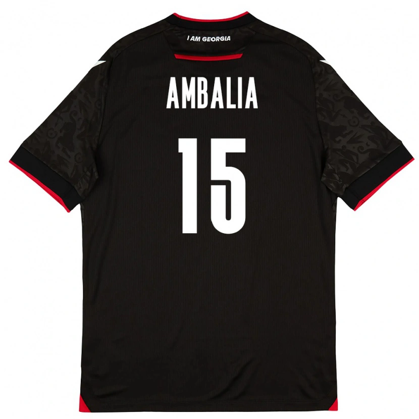 Danxen Mujer Camiseta Georgia Tinatin Ambalia #15 Negro Blanco Rojo 2ª Equipación 26-28 La Camisa México