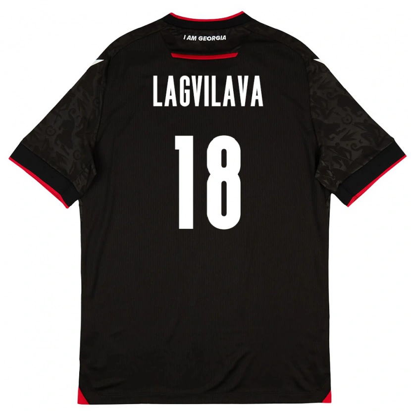 Danxen Mujer Camiseta Georgia Giorgi Lagvilava #18 Negro Blanco Rojo 2ª Equipación 26-28 La Camisa México