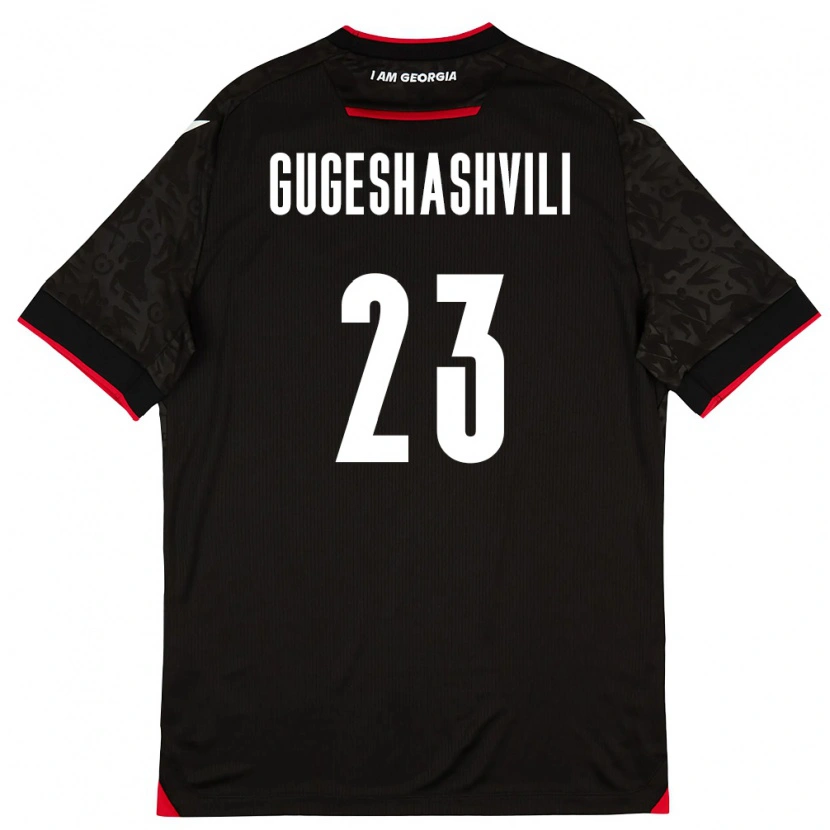 Danxen Mujer Camiseta Georgia Luka Gugeshashvili #23 Negro Blanco Rojo 2ª Equipación 26-28 La Camisa México