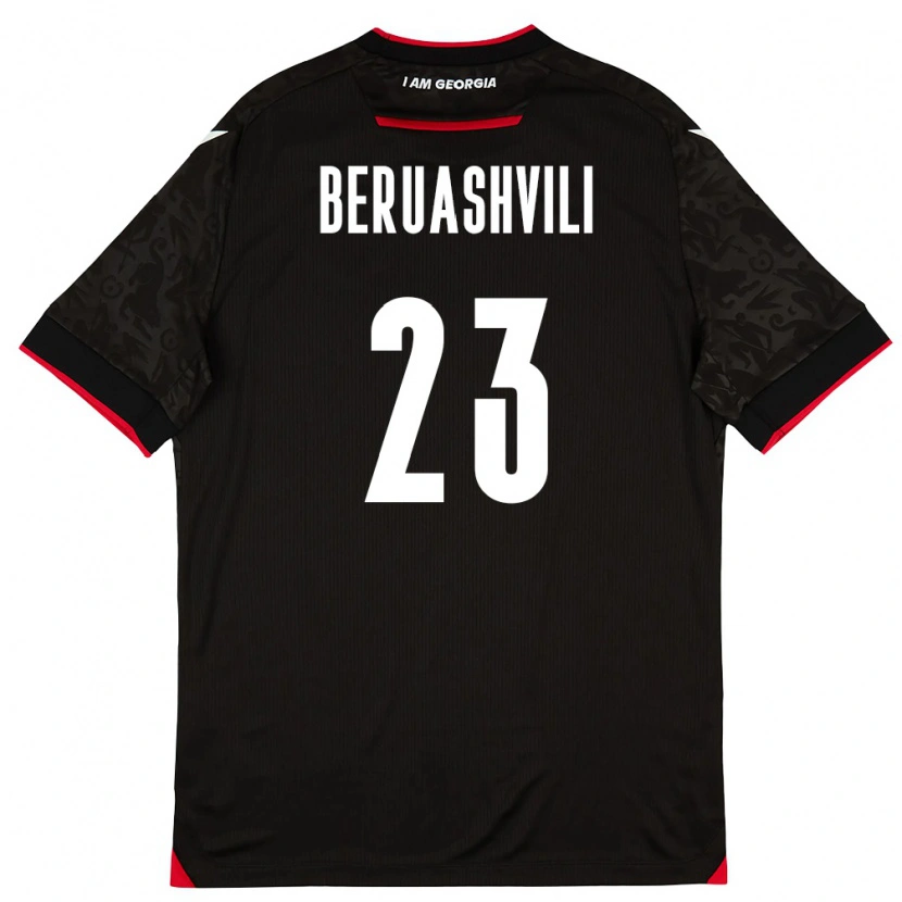 Danxen Mujer Camiseta Georgia Papuna Beruashvili #23 Negro Blanco Rojo 2ª Equipación 26-28 La Camisa México