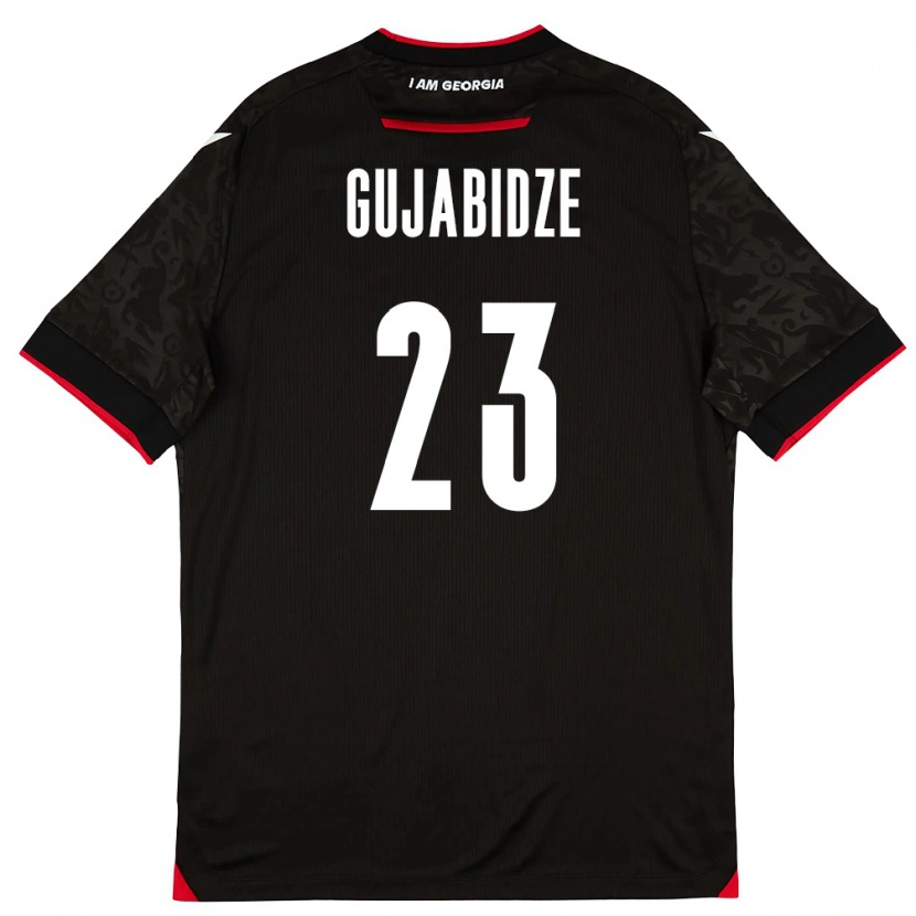 Danxen Mujer Camiseta Georgia Nino Gujabidze #23 Negro Blanco Rojo 2ª Equipación 26-28 La Camisa México