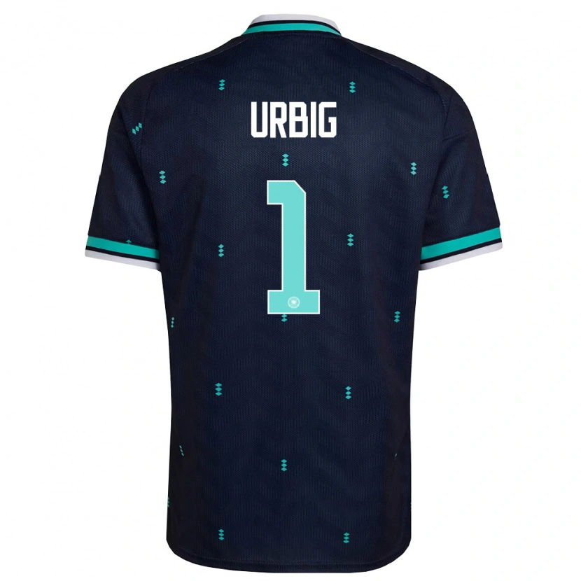 Danxen Mujer Camiseta Alemania Jonas Urbig #1 Marino Azul Cielo Blanco 2ª Equipación 26-28 La Camisa México
