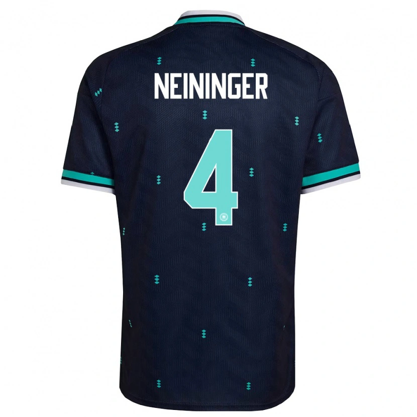 Danxen Mujer Camiseta Alemania Till Neininger #4 Marino Azul Cielo Blanco 2ª Equipación 26-28 La Camisa México