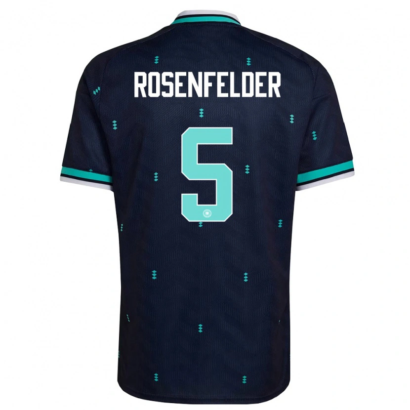 Danxen Mujer Camiseta Alemania Max Rosenfelder #5 Marino Azul Cielo Blanco 2ª Equipación 26-28 La Camisa México