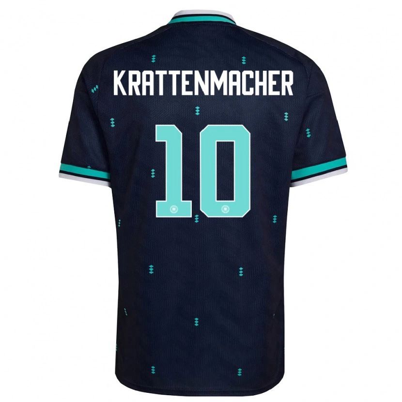 Danxen Mujer Camiseta Alemania Maurice Krattenmacher #10 Marino Azul Cielo Blanco 2ª Equipación 26-28 La Camisa México