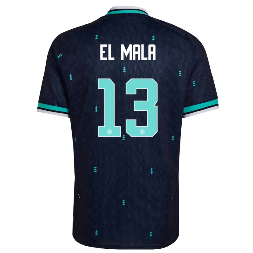 Danxen Mujer Camiseta Alemania Said El Mala #13 Marino Azul Cielo Blanco 2ª Equipación 26-28 La Camisa México