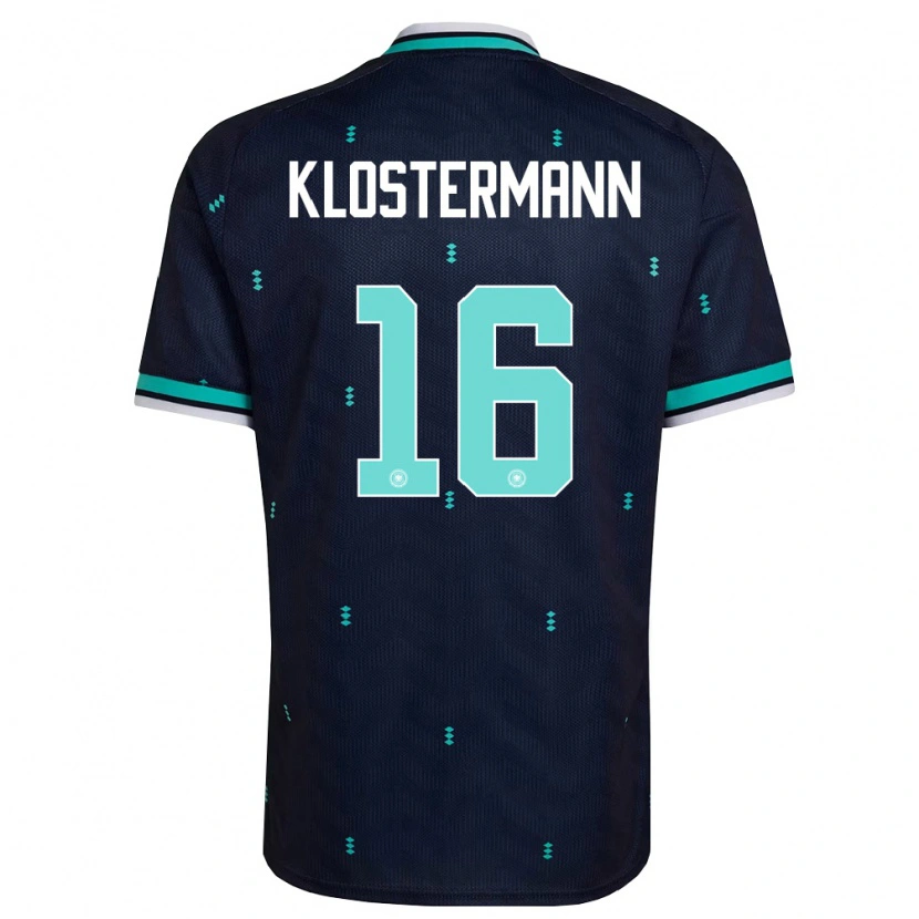 Danxen Mujer Camiseta Alemania Lukas Klostermann #16 Marino Azul Cielo Blanco 2ª Equipación 26-28 La Camisa México